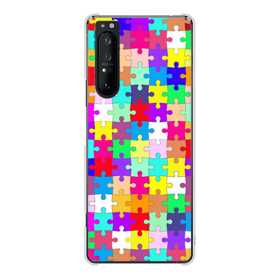 Xperia 1 II SO-51A docomo 727 カラフルパズル ハードケース 背面印刷