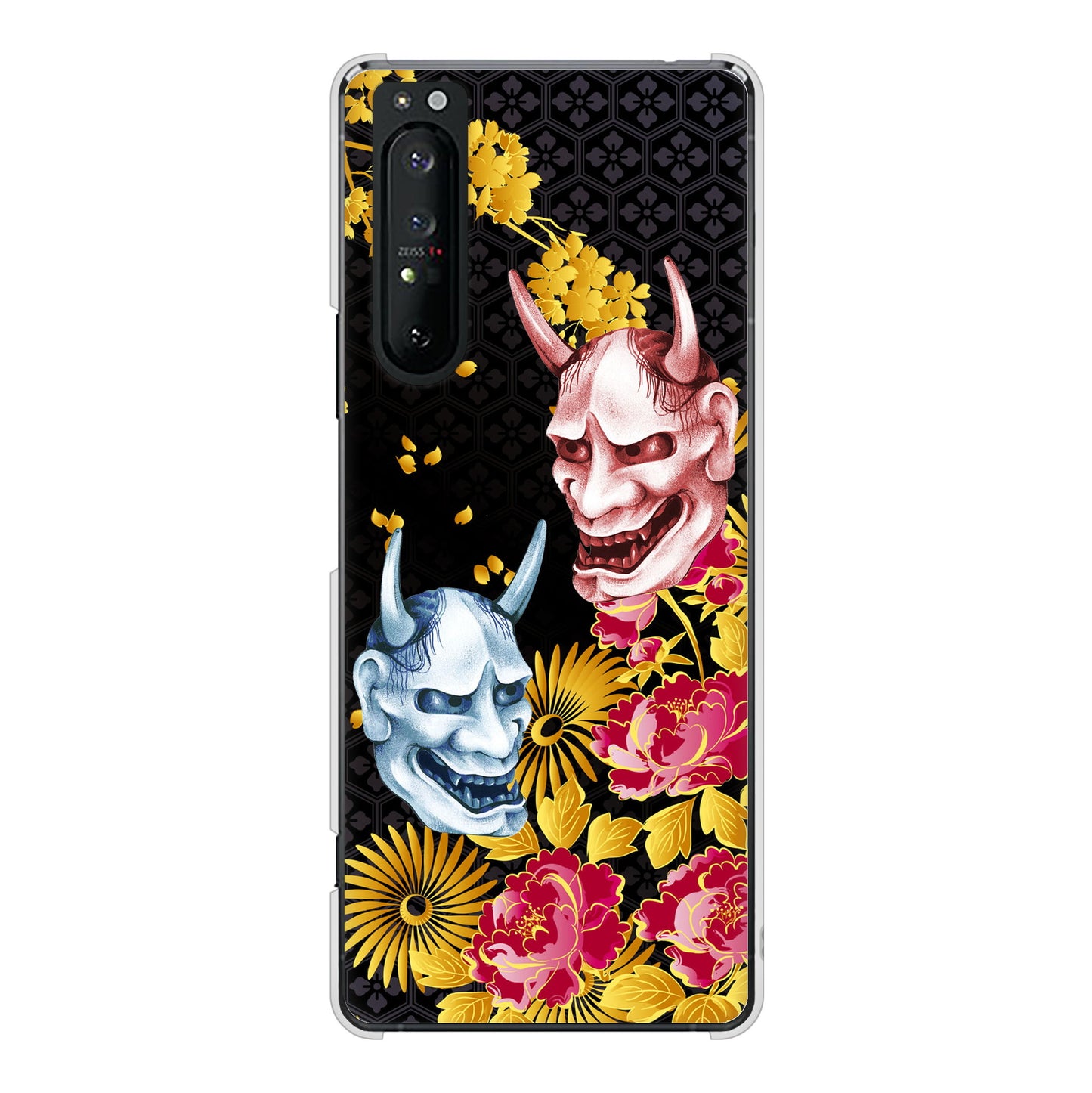 Xperia 1 II SO-51A docomo 1024 般若と牡丹2 ハードケース 背面印刷