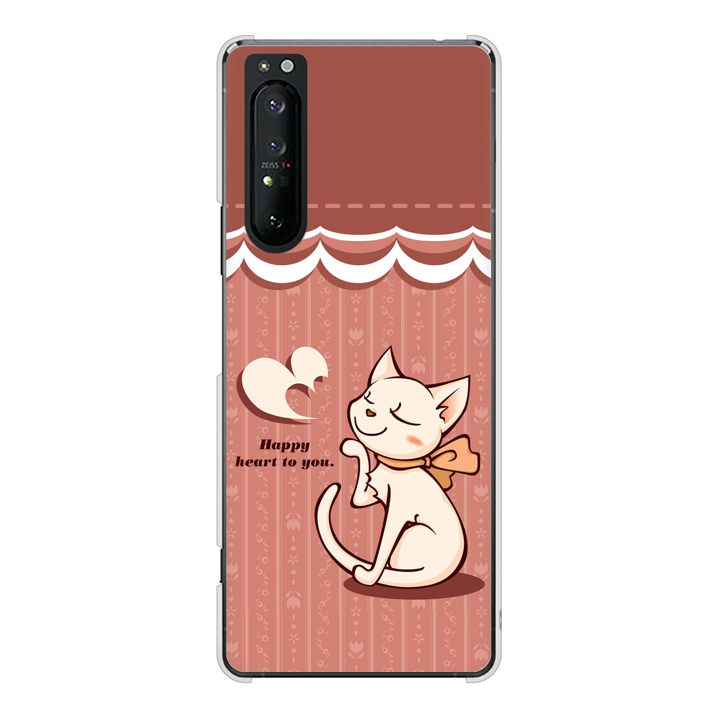 Xperia 1 II SO-51A docomo 1102 ネコの投げキッス ハードケース 背面印刷