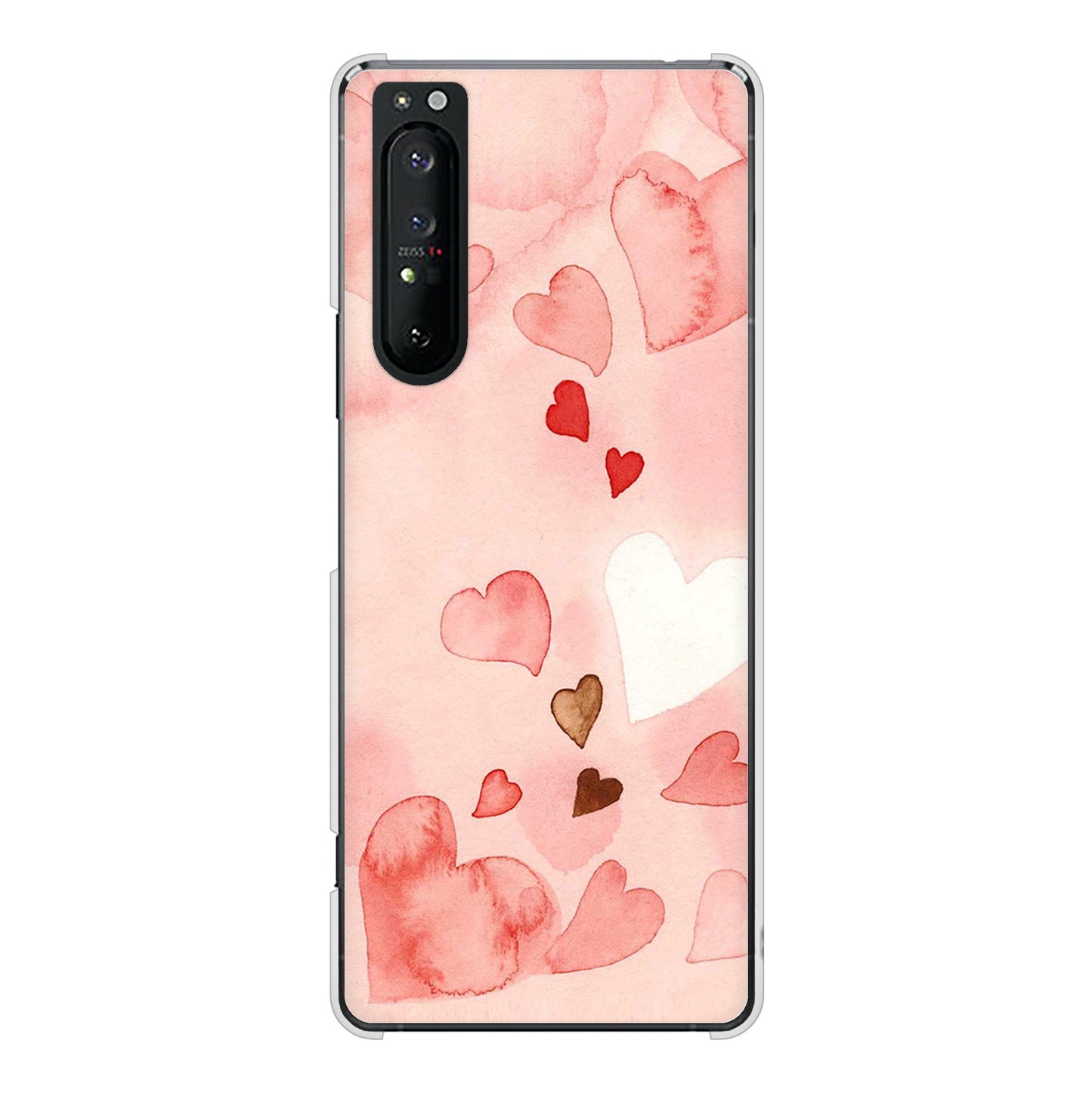 Xperia 1 II SO-51A docomo 1125 ハートの和紙 ハードケース 背面印刷