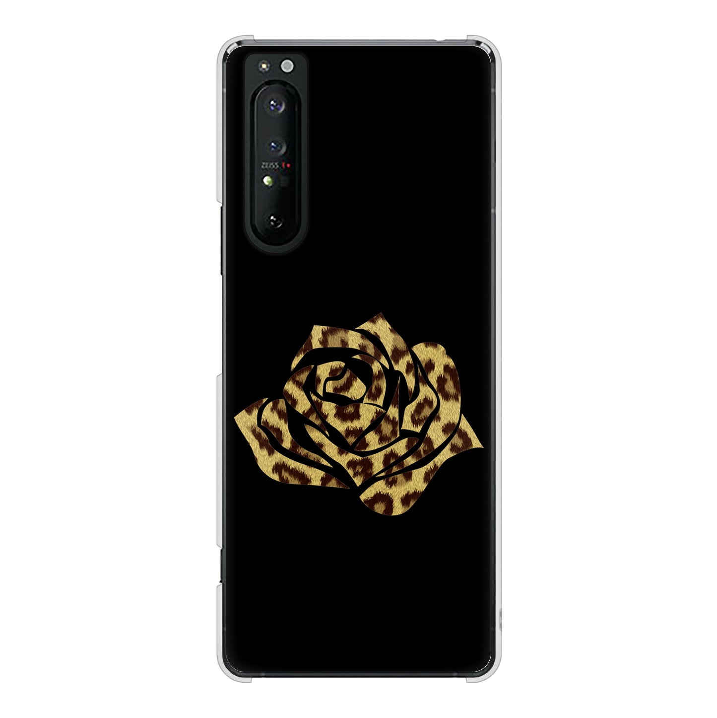 Xperia 1 II SO-51A docomo 1184 ヒョウのバラ（茶） ハードケース 背面印刷