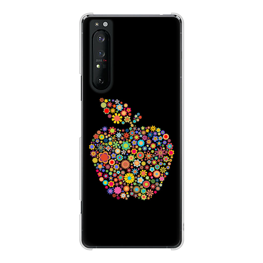 Xperia 1 II SO-51A docomo 1195 カラフルアップル ハードケース 背面印刷