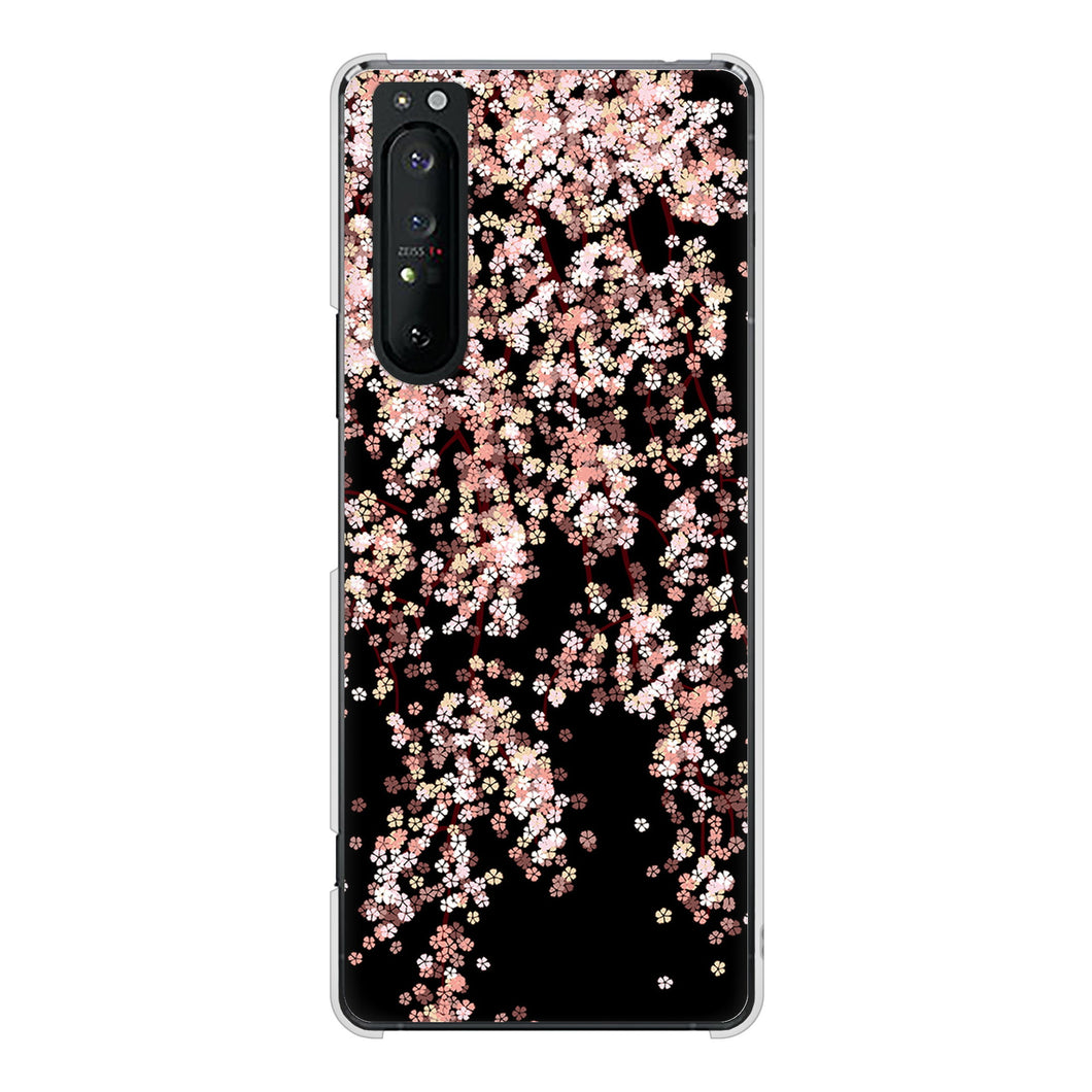 Xperia 1 II SO-51A docomo 1244 しだれ桜 ハードケース 背面印刷