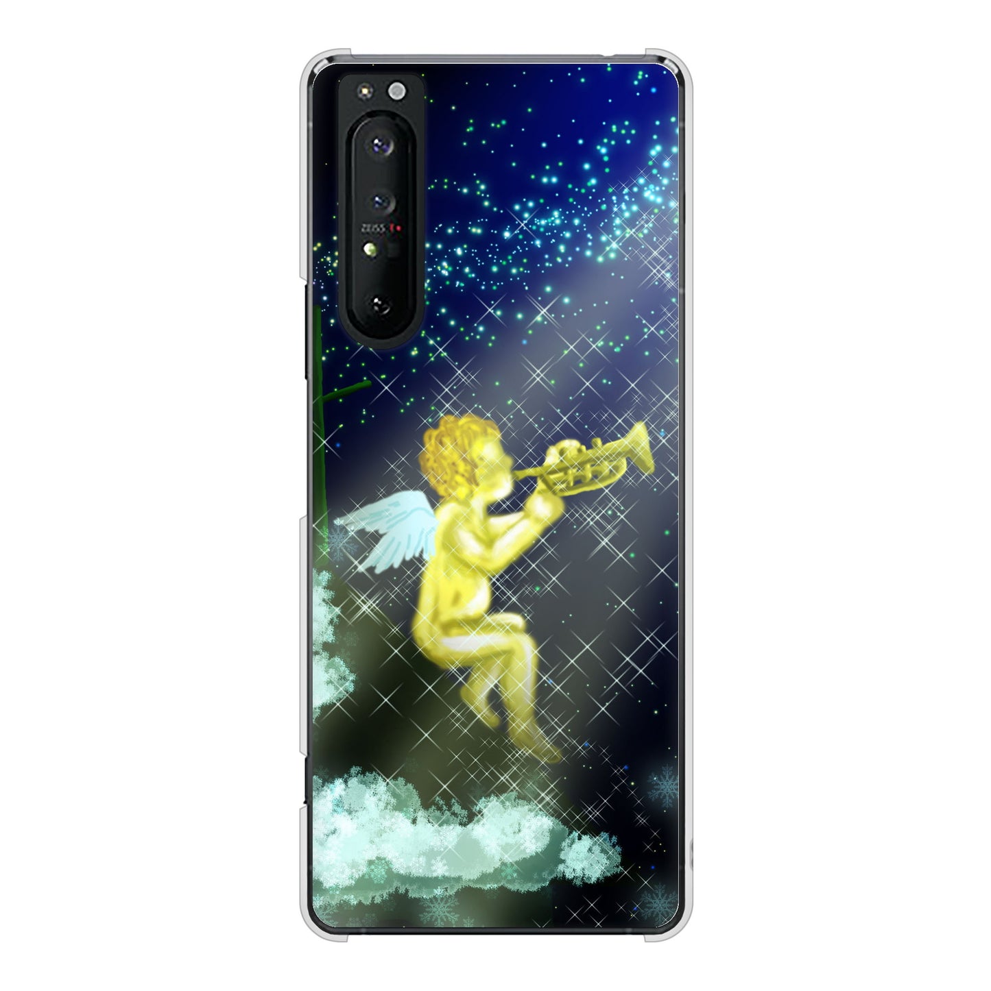 Xperia 1 II SO-51A docomo 1248 天使の演奏 ハードケース 背面印刷
