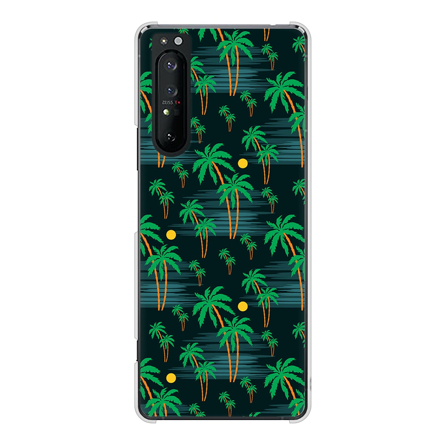 Xperia 1 II SO-51A docomo 1315 月夜とヤシ ハードケース 背面印刷