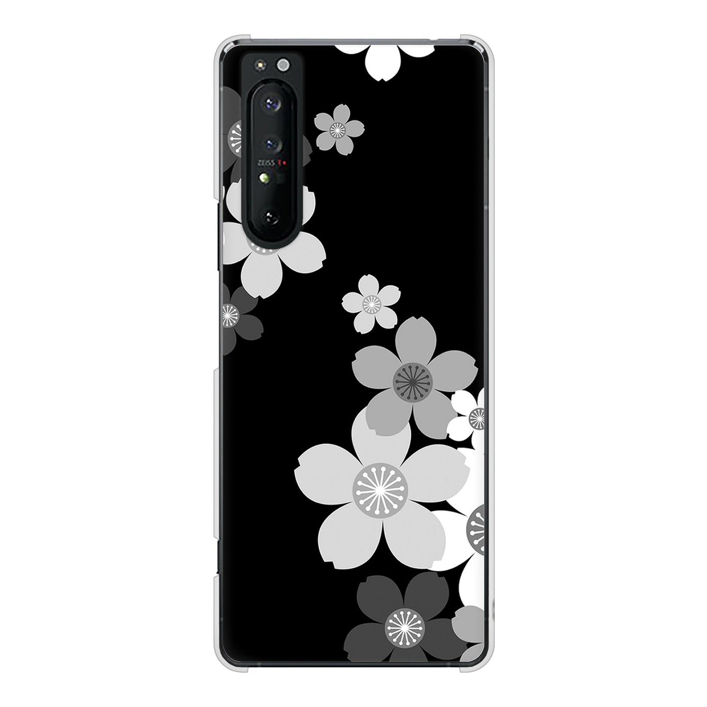 Xperia 1 II SO-51A docomo 1334 桜のフレーム ハードケース 背面印刷