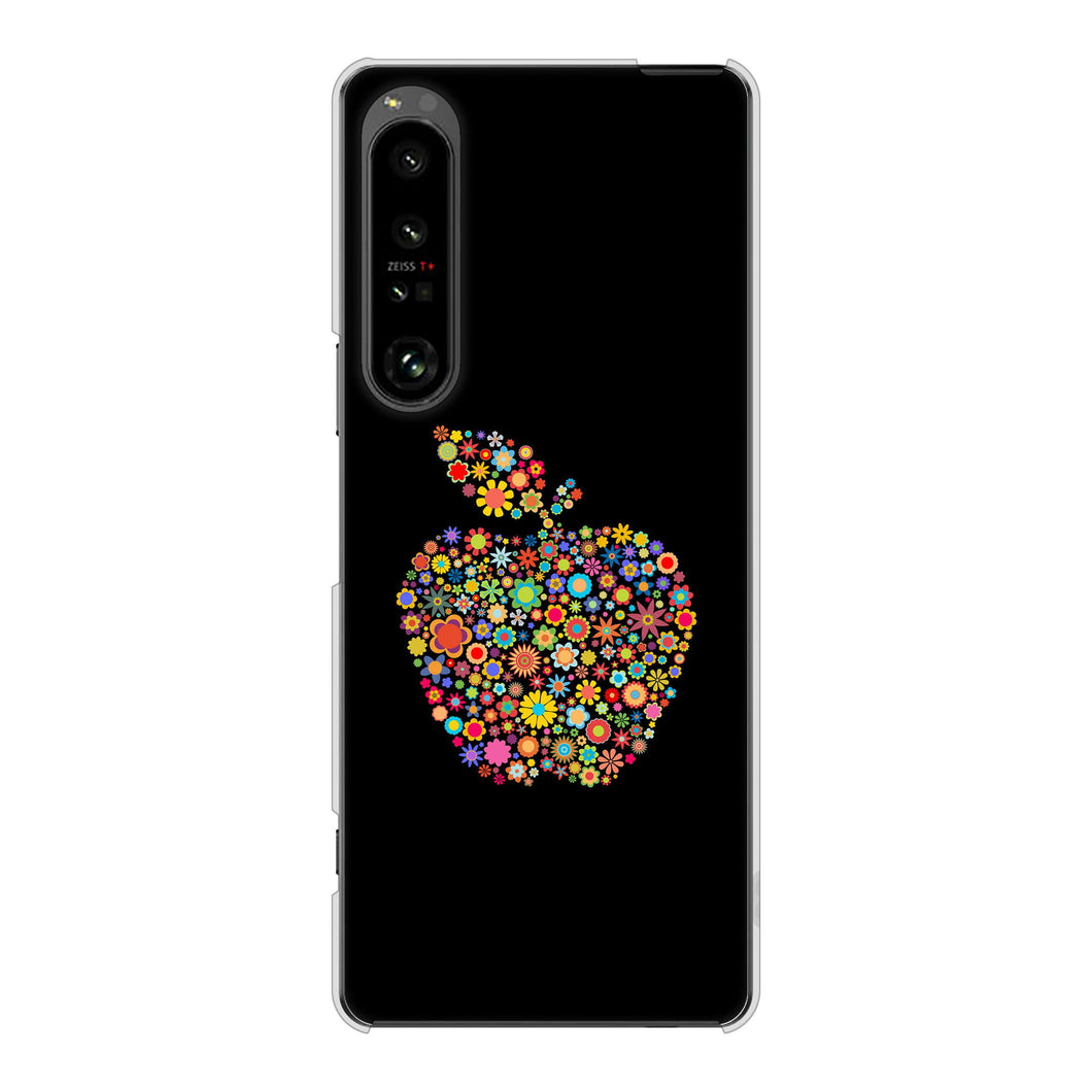 Xperia 1 V SO-51D docomo 1195 カラフルアップル ハードケース 背面印刷