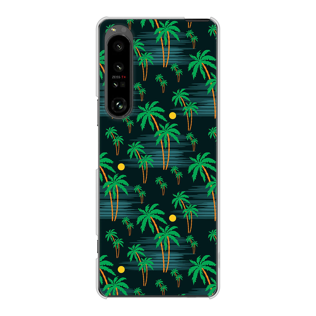 Xperia 1 V SO-51D docomo 1315 月夜とヤシ ハードケース 背面印刷