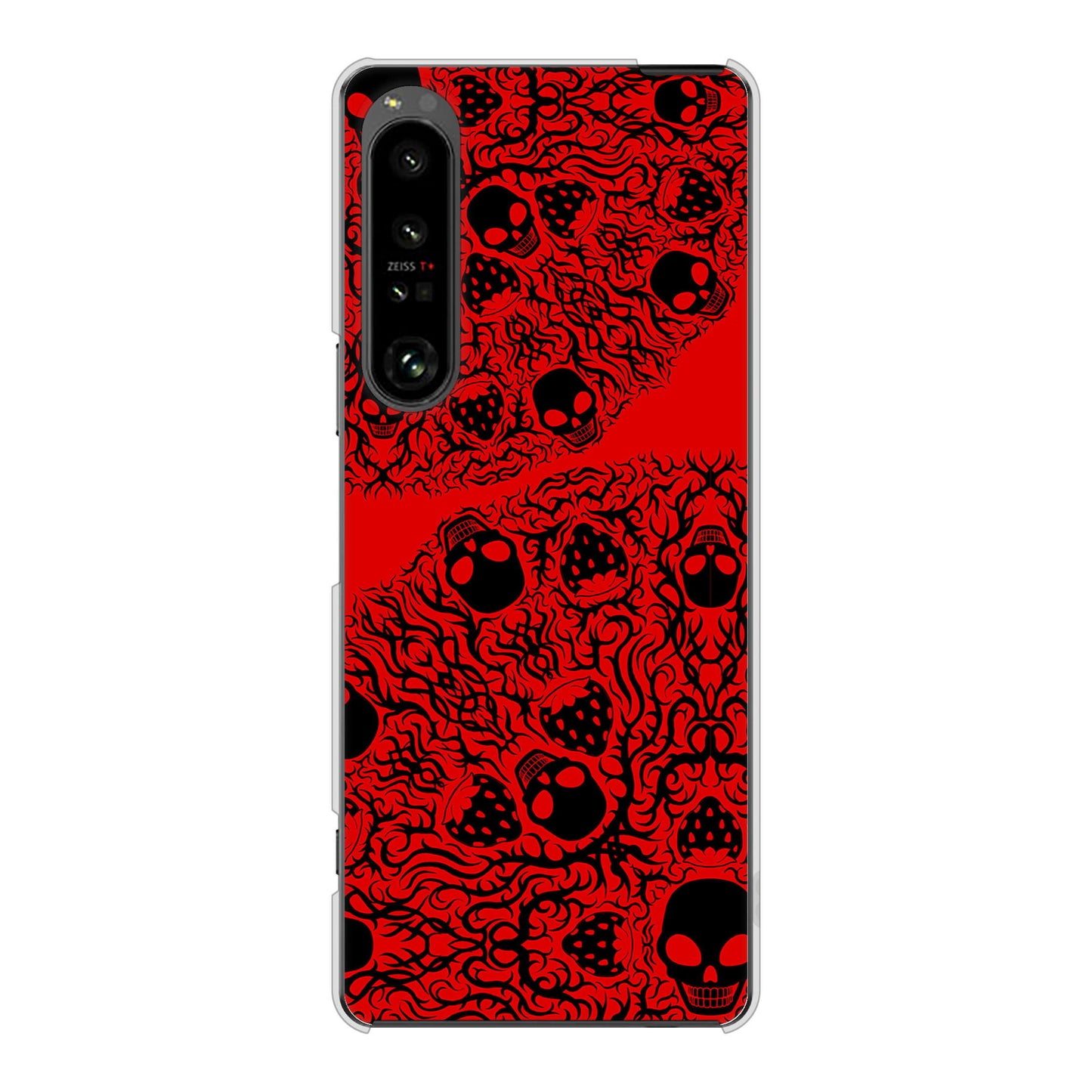 Xperia 1 V SO-51D docomo 高画質仕上げ 背面印刷 ハードケースむかいあぐる 苺骸骨曼荼羅