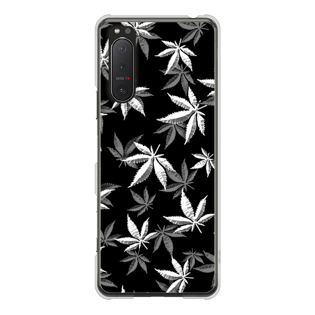 Xperia 5 II SO-52A docomo 064 モノトーン大麻ブラック ハードケース 背面印刷