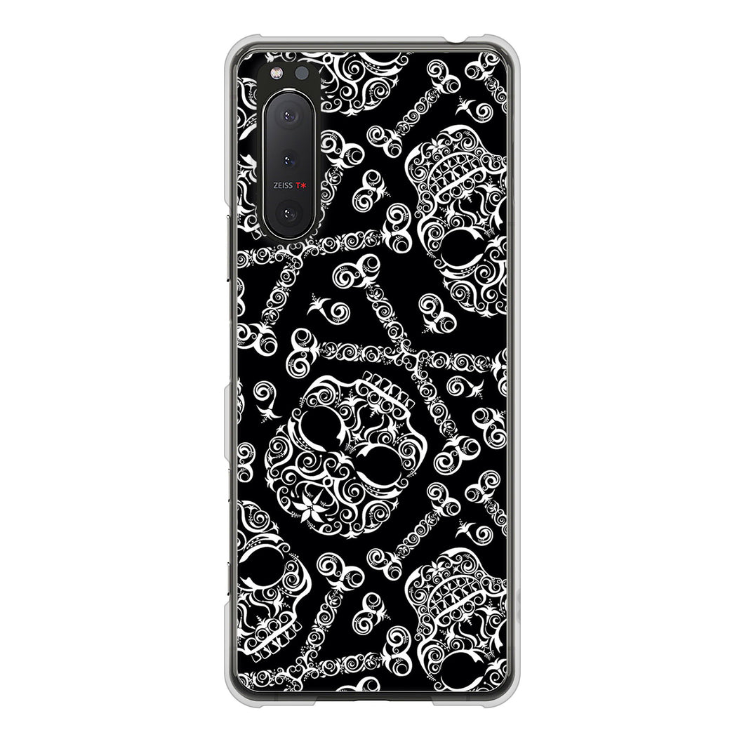 Xperia 5 II SO-52A docomo 363 ドクロの刺青 ハードケース 背面印刷