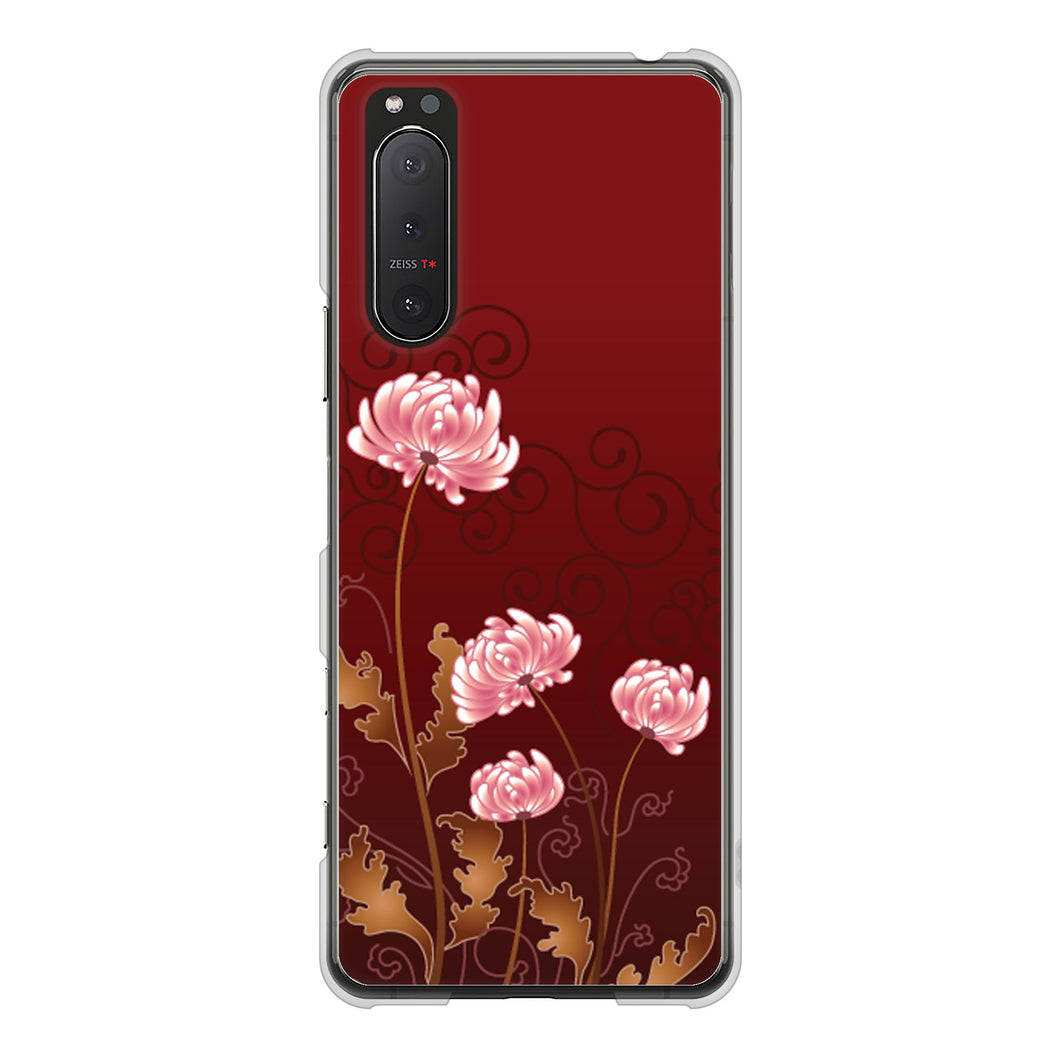 Xperia 5 II SO-52A docomo 375 優美な菊 ハードケース 背面印刷