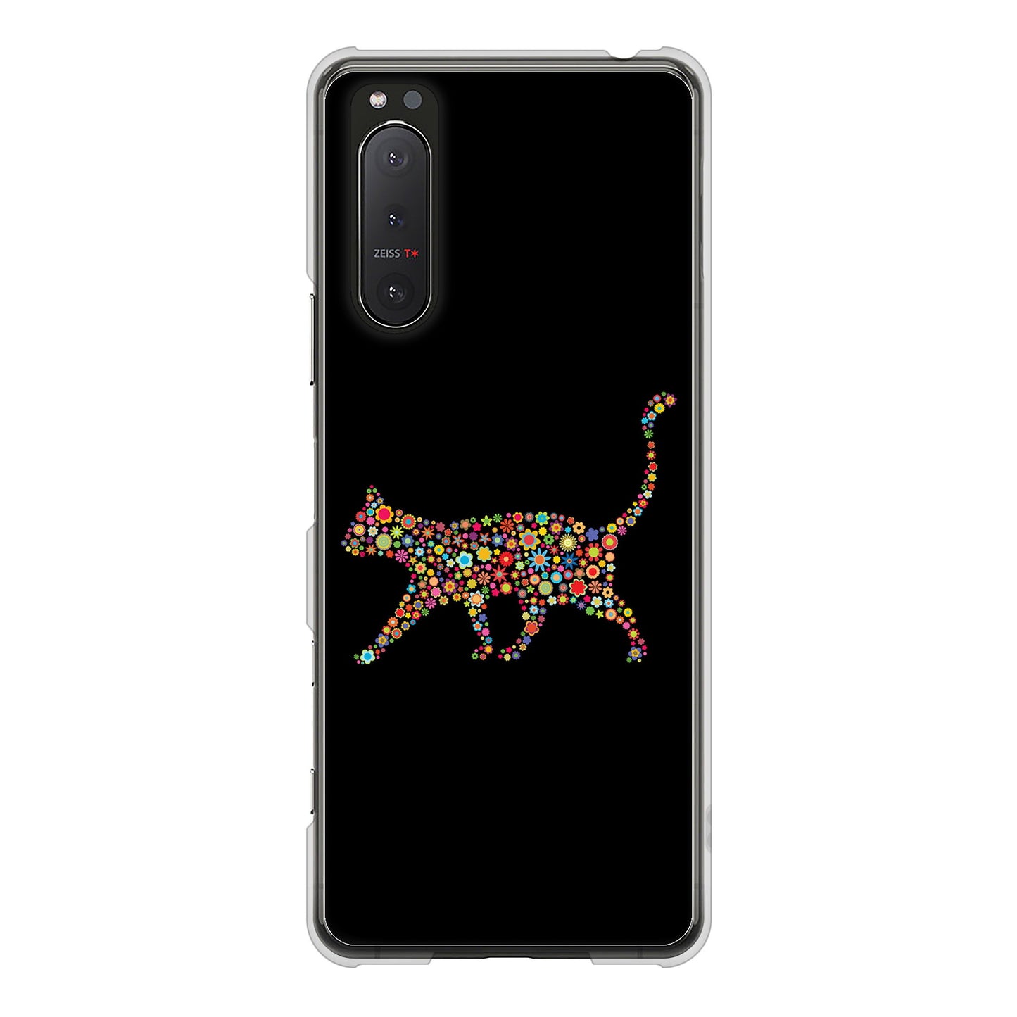 Xperia 5 II SO-52A docomo 406 カラフルキャット ハードケース 背面印刷