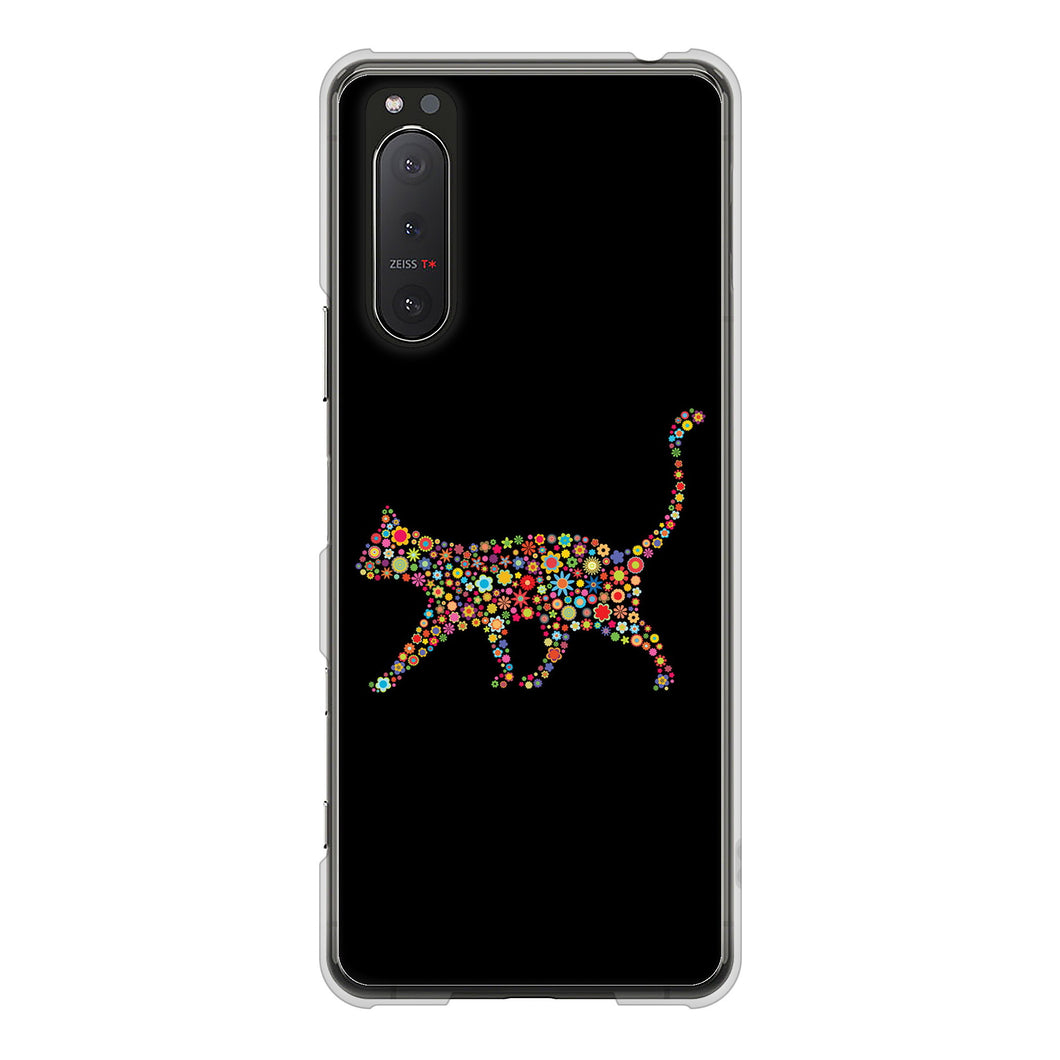 Xperia 5 II SO-52A docomo 406 カラフルキャット ハードケース 背面印刷