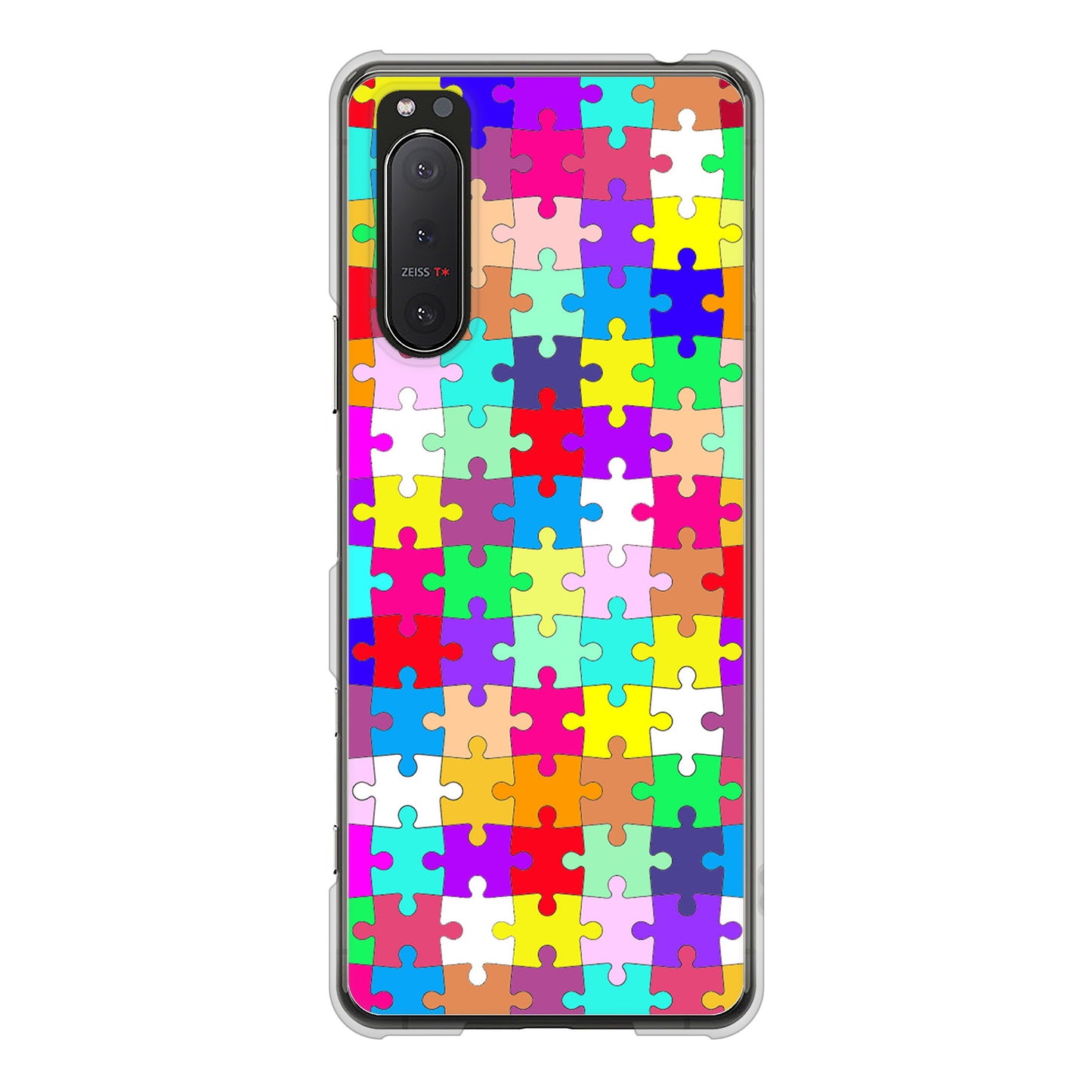 Xperia 5 II SO-52A docomo 727 カラフルパズル ハードケース 背面印刷