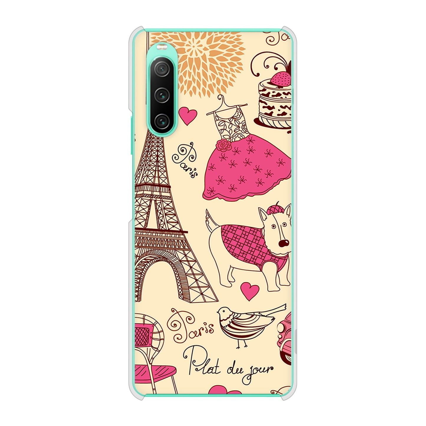 Xperia 10 IV SO-52C docomo LOVE フランス ハードケース 背面印刷