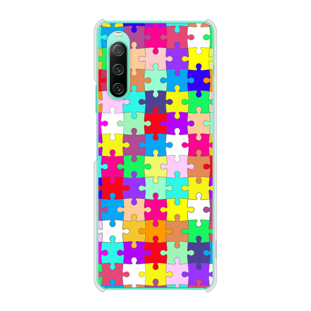 Xperia 10 IV SO-52C docomo 727 カラフルパズル ハードケース 背面印刷