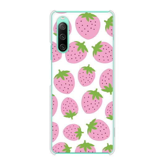 Xperia 10 IV SO-52C docomo 小さいイチゴ模様 ハードケース 背面印刷