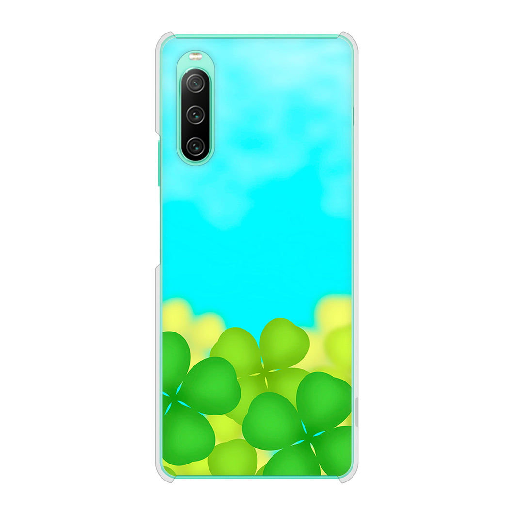 Xperia 10 IV SO-52C docomo VA820 四葉のクローバー畑 ハードケース 背面印刷