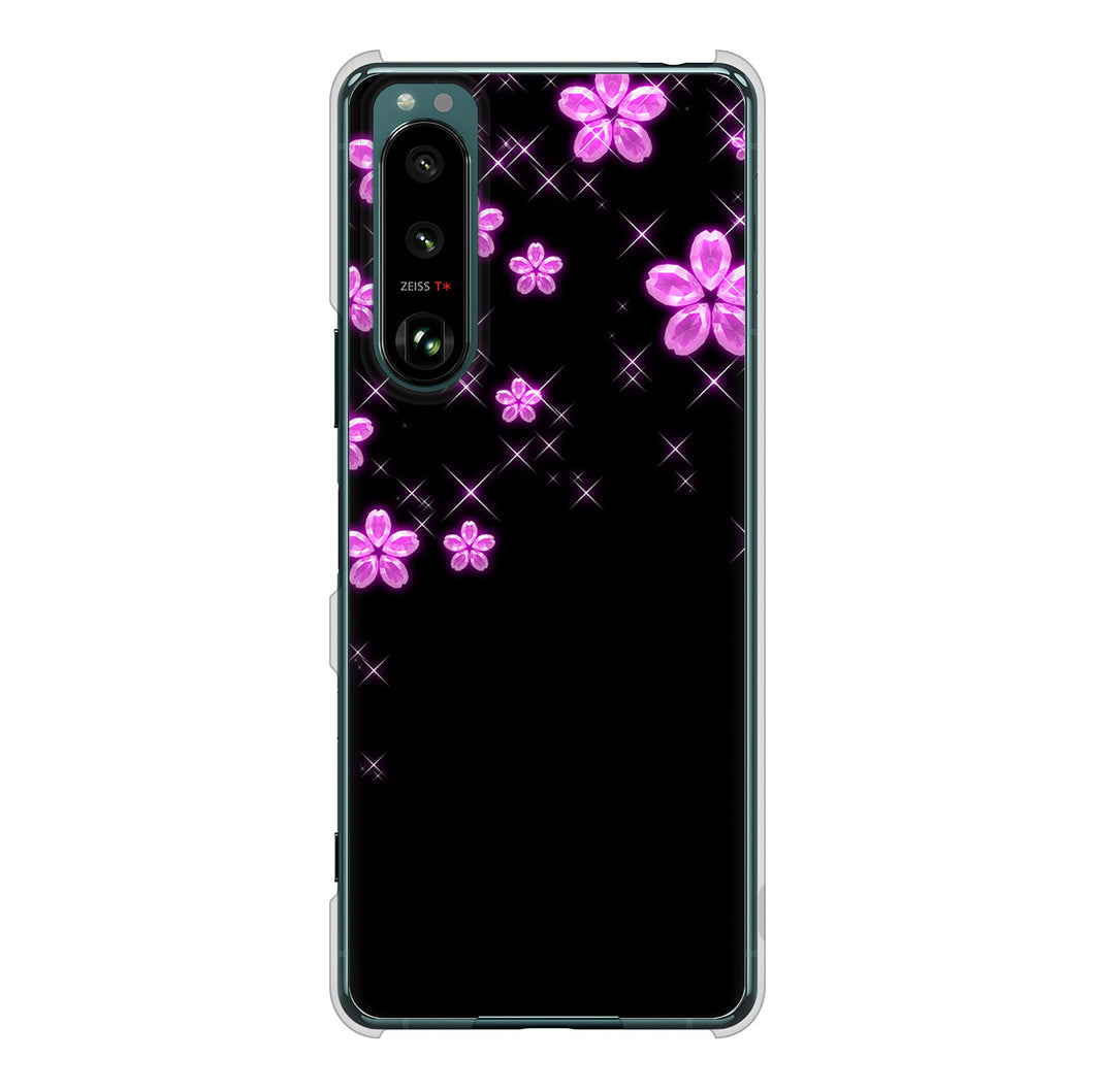 Xperia 5 III SO-53B docomo 019 桜クリスタル ハードケース 背面印刷