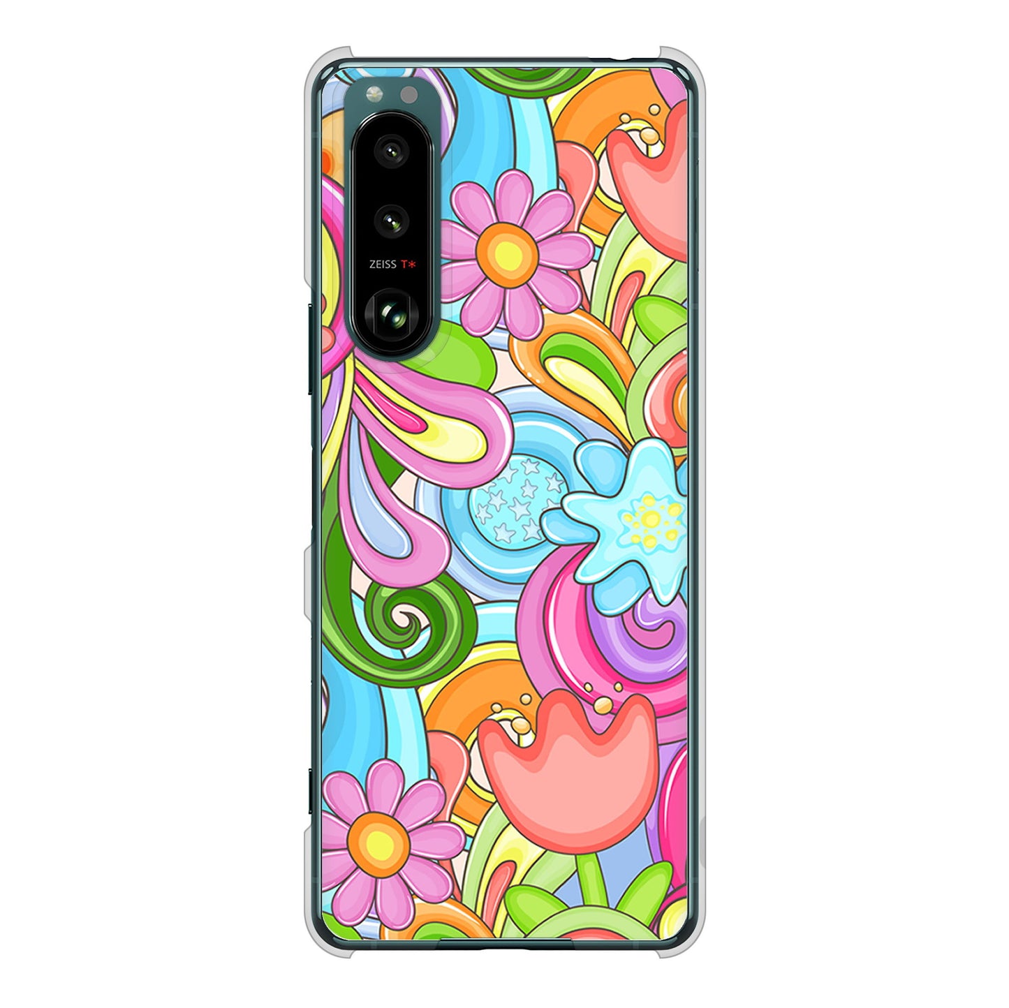 Xperia 5 III SO-53B docomo 713 ミラクルフラワー ハードケース 背面印刷