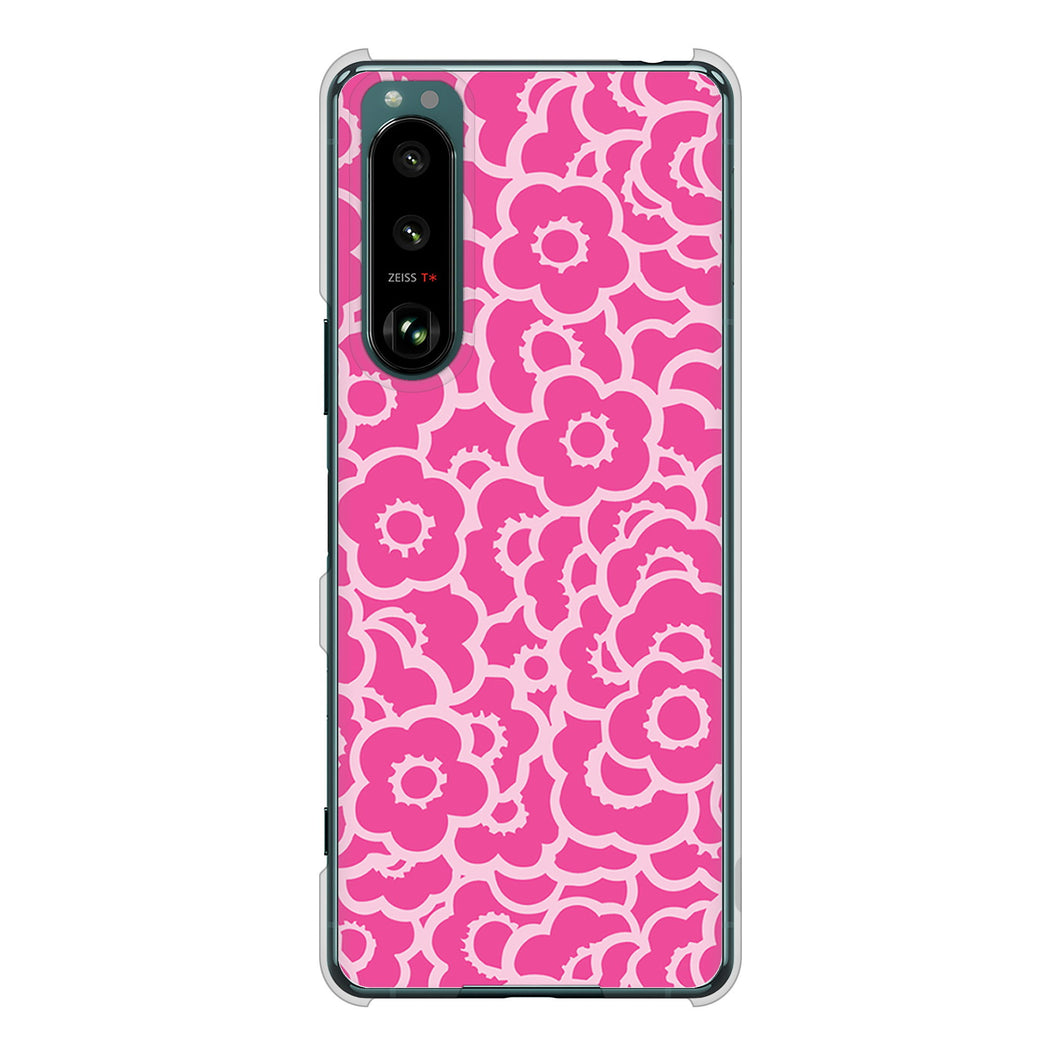 Xperia 5 III SO-53B docomo 716 ピンクフラワー ハードケース 背面印刷