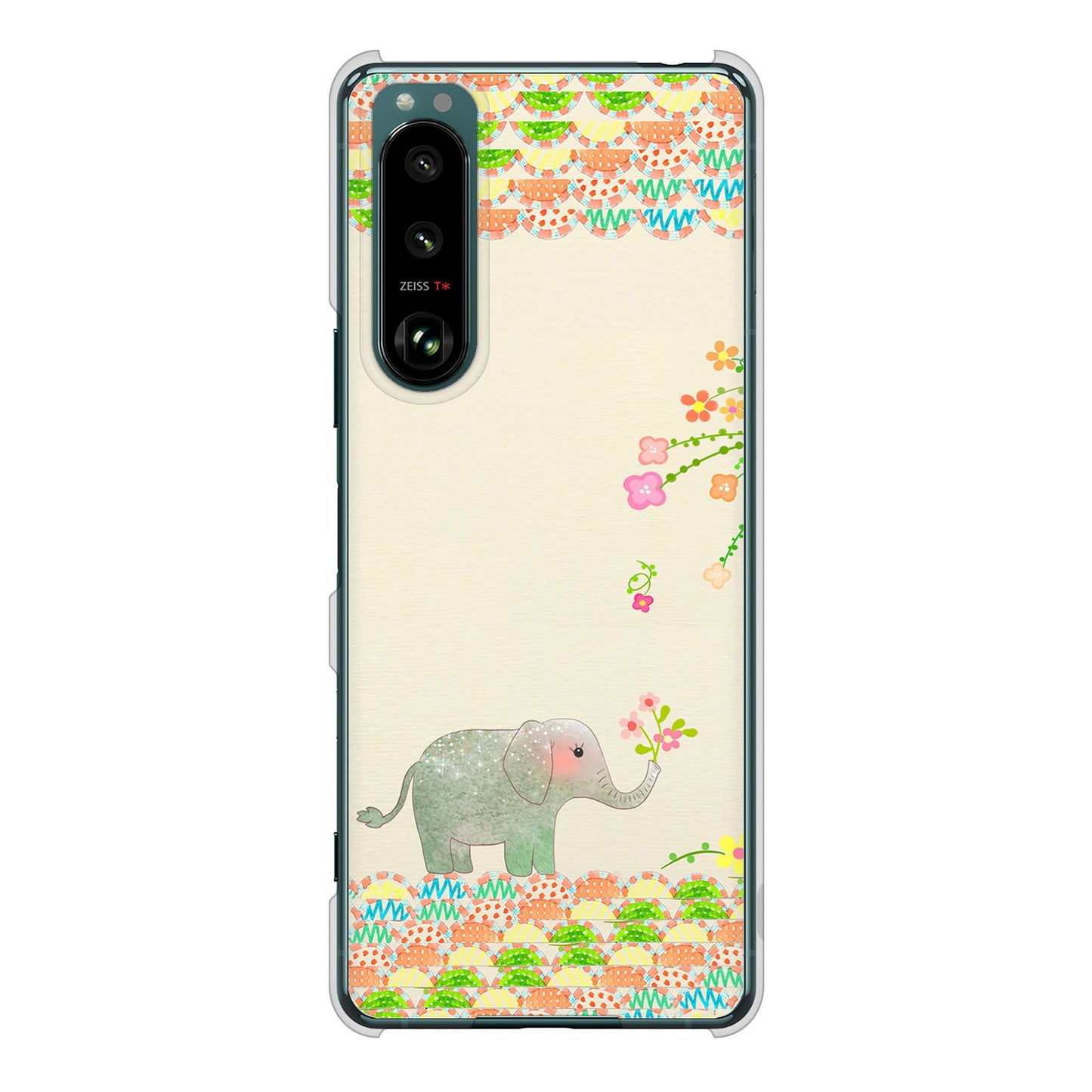 Xperia 5 III SO-53B docomo 1039 お散歩ゾウさん ハードケース 背面印刷