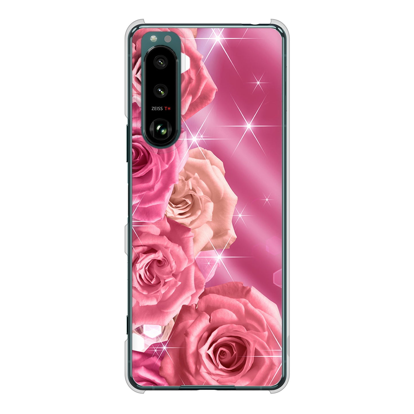 Xperia 5 III SO-53B docomo 1182 ピンクの薔薇に誘われて ハードケース 背面印刷