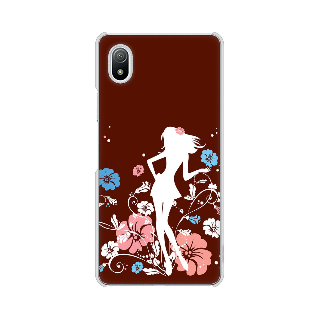 Xperia Ace III SO-53C docomo 110 ハイビスカスと少女 ハードケース 背面印刷