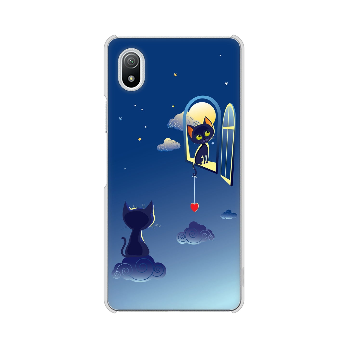 Xperia Ace III SO-53C docomo 夜とネコ ハードケース 背面印刷