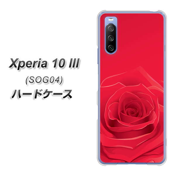 Xperia 10 III SOG04 au 395 赤いバラ ハードケース 背面印刷