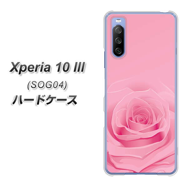 Xperia 10 III SOG04 au 401 ピンクのバラ ハードケース 背面印刷