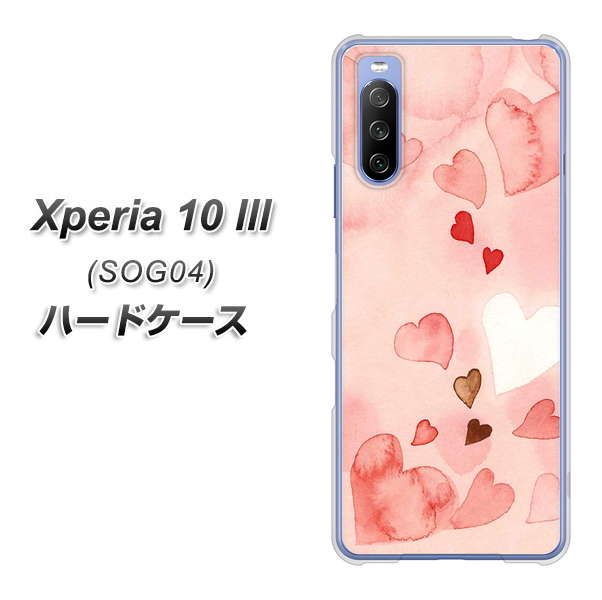 Xperia 10 III SOG04 au 1125 ハートの和紙 ハードケース 背面印刷