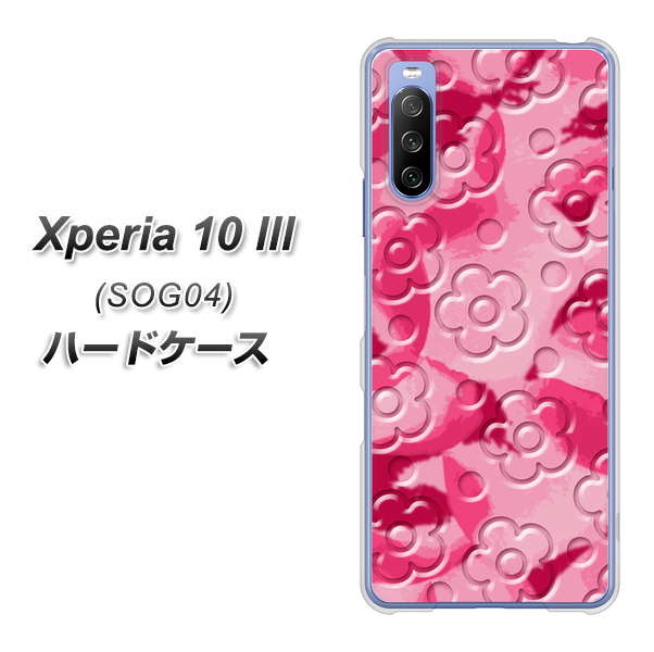 Xperia 10 III SOG04 au SC847 フラワーヴェルニ花濃いピンク（ローズアンディアン） ハードケース 背面印刷