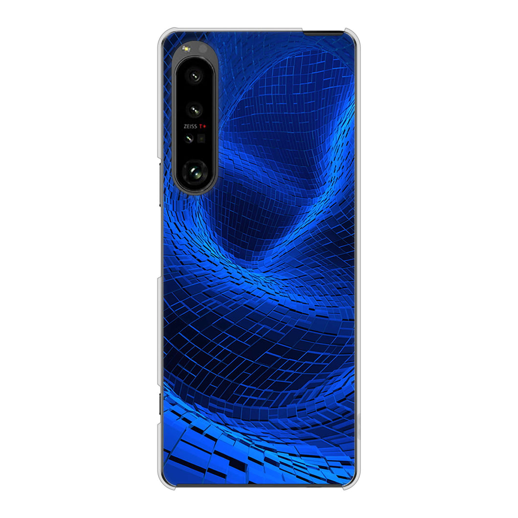 Xperia 1 V SOG10 au 高画質仕上げ 背面印刷 ハードケース 【1302 ワープブルー】