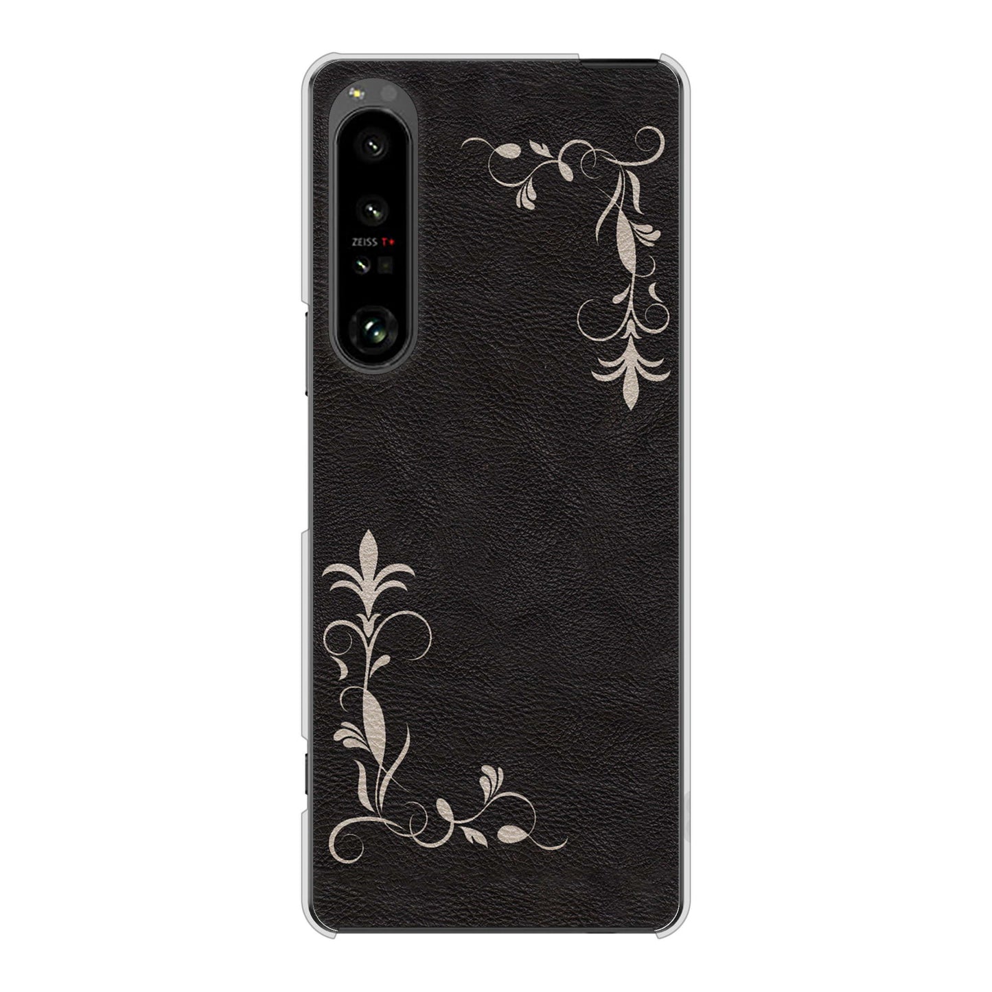 Xperia 1 V SOG10 au EK825 レザー風グラスフレーム ハードケース 背面印刷