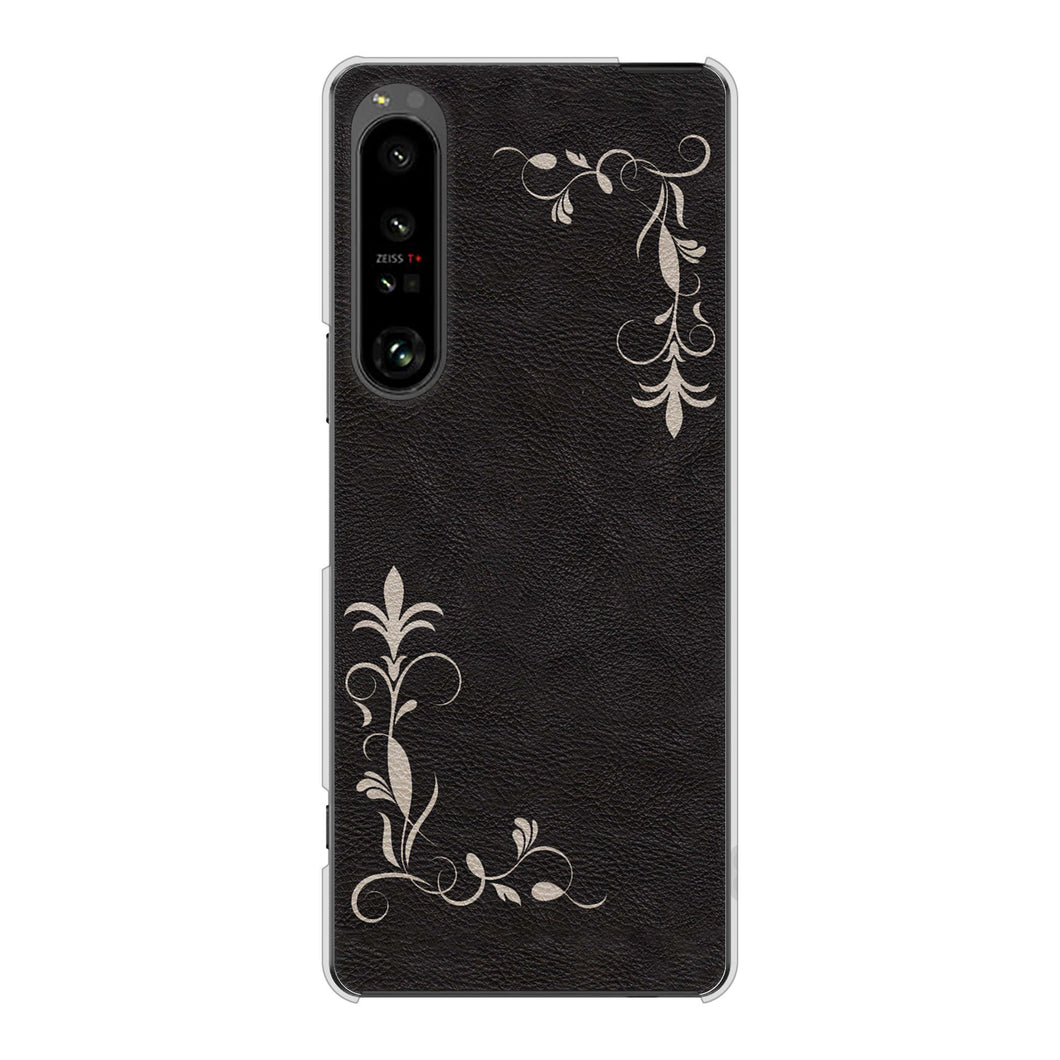 Xperia 1 V SOG10 au EK825 レザー風グラスフレーム ハードケース 背面印刷