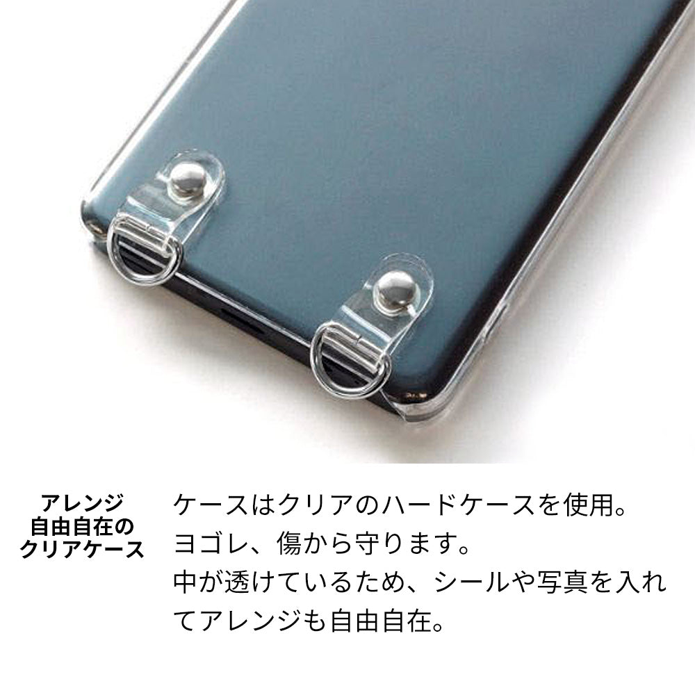 iPhone8 スマホショルダー 透明 クリアハードケース 3連紐ストラップ付 肩掛け