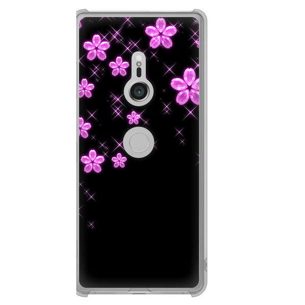 Xperia XZ3 SOV39 au 019 桜クリスタル ハードケース 背面印刷