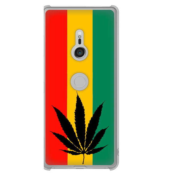 Xperia XZ3 SOV39 au 083 大麻ラスタカラー ハードケース 背面印刷