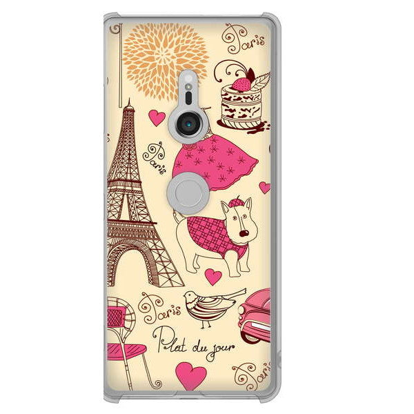 Xperia XZ3 SOV39 au LOVE フランス ハードケース 背面印刷