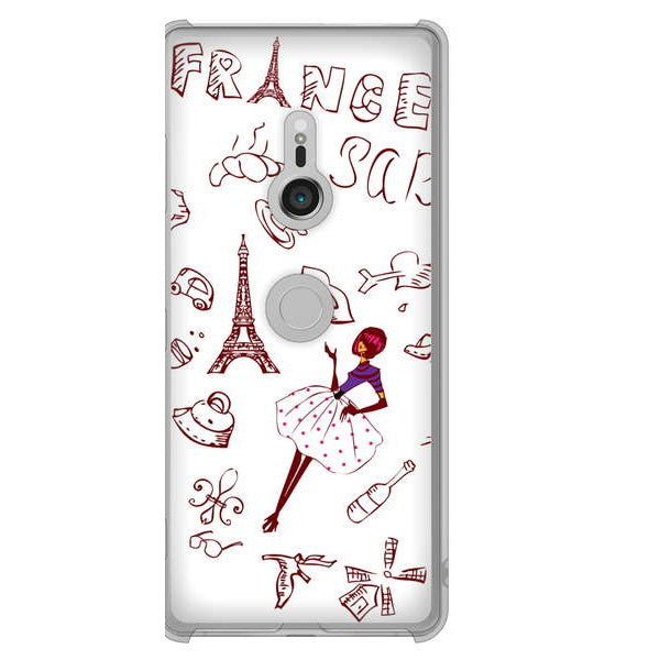 Xperia XZ3 SOV39 au LOVE フランス ハードケース 背面印刷