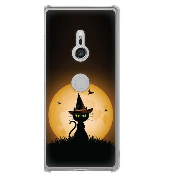 Xperia XZ3 SOV39 au 夜とネコ ハードケース 背面印刷