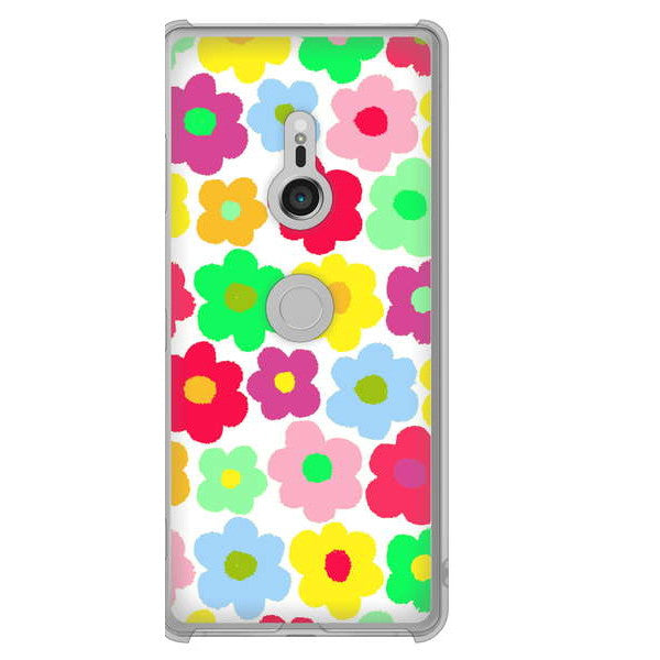 Xperia XZ3 SOV39 au ルーズフラワー ハードケース 背面印刷