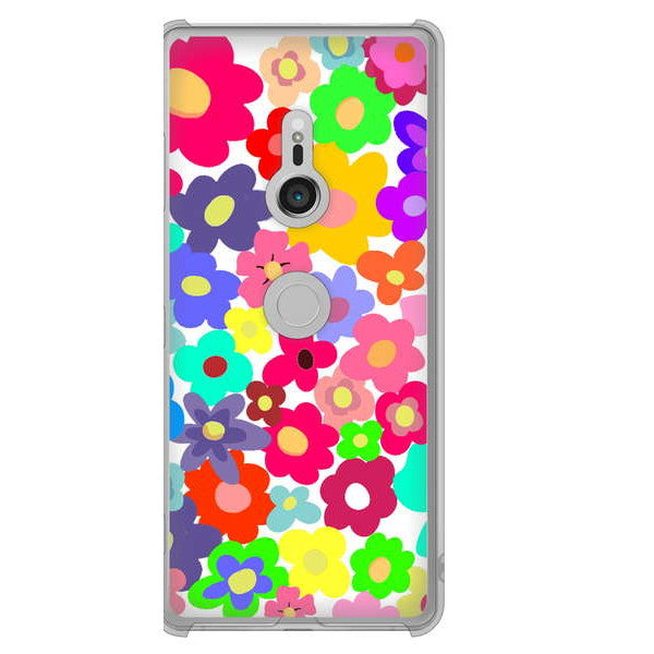 Xperia XZ3 SOV39 au ルーズフラワー ハードケース 背面印刷