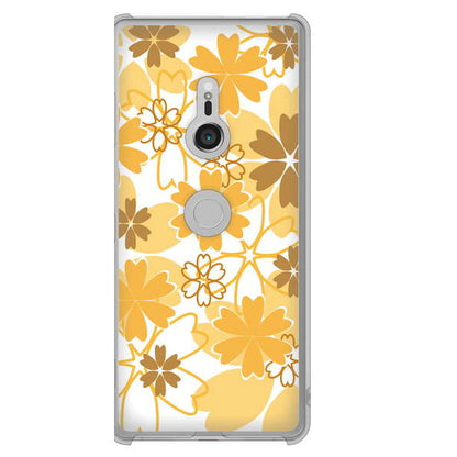 Xperia XZ3 SOV39 au 重なり合う花 ハードケース 背面印刷