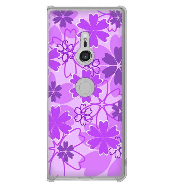 Xperia XZ3 SOV39 au 重なり合う花 ハードケース 背面印刷