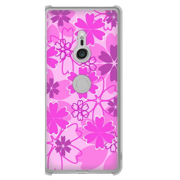 Xperia XZ3 SOV39 au 重なり合う花 ハードケース 背面印刷