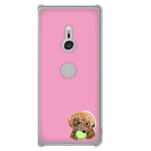 Xperia XZ3 SOV39 au トイプードル＆ボール ハードケース 背面印刷