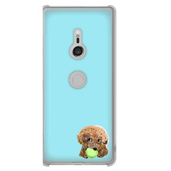 Xperia XZ3 SOV39 au トイプードル＆ボール ハードケース 背面印刷